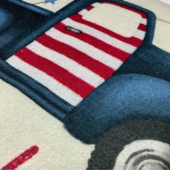 Patriotic Rug Accent Mat Americana Retro Nostalgic Vintage Truck US Flag 17 x 28 - Picture 8 of 14